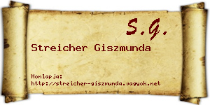 Streicher Giszmunda névjegykártya